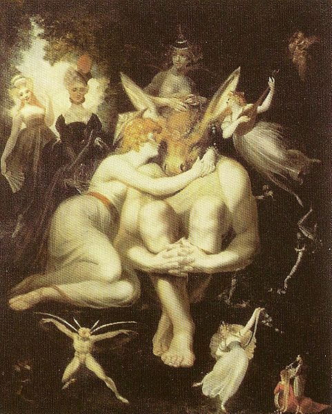 Johann Heinrich Fuseli Titania is leevtallig met Bottom met de daare Eselkopp